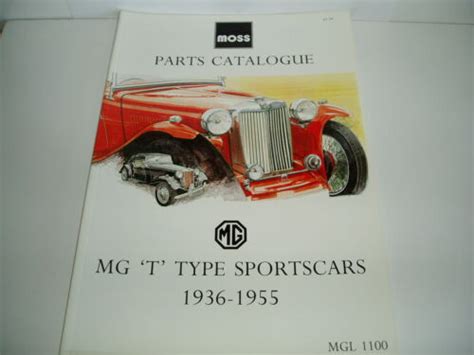 MG "T" TYPE PARTS CATALOGUE MOSS UK 1936 - 1955 | eBay