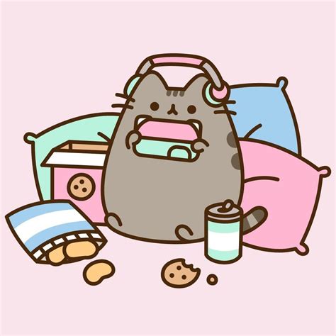 Cat Lover Aesthetic - Pusheen Hanging Out Day | Nintendo Switch Art | Cute Cat Drawing | Cute ...