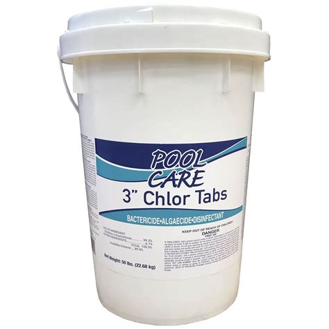 Pool Care 36150 Swimming Pool Chemical 3-Inch Chlorine Tablets, 50 ...