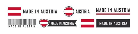 Made in Austria logo or labels. Austria product emblems. Vector ...