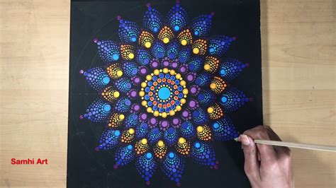 How to Paint Dot Mandala #4 Tutorial |Acrylic painting|Relaxing| Satisfying| Samhi Art - YouTube