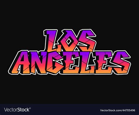 Los angeles word graffiti style letters hand Vector Image