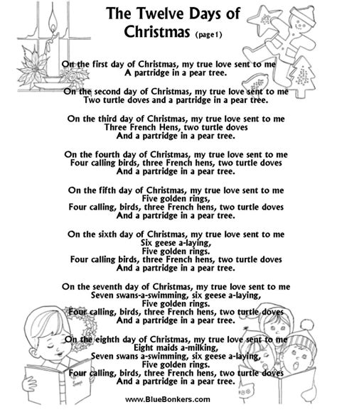 What Are The Words To The 12 Days Of Christmas Song - Printable Online