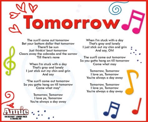 Tomorrow Annie Lyrics