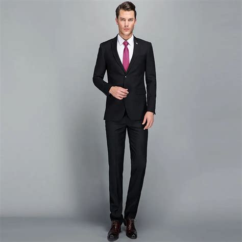 Smart Casual Black Business Suit Men Suits for Wedding Party Suit Slim ...