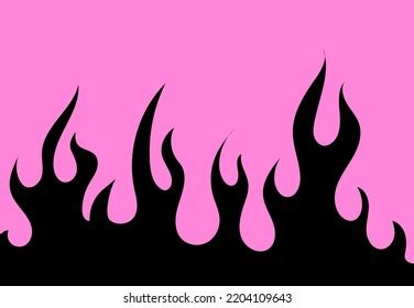 Flames Fire Tattoo Line Art Style Stock Vector (Royalty Free ...