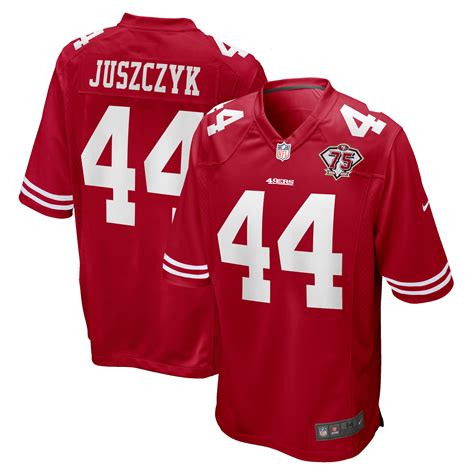 Men's San Francisco 49ers Kyle Juszczyk Nike Scarlet 75th Anniversary ...