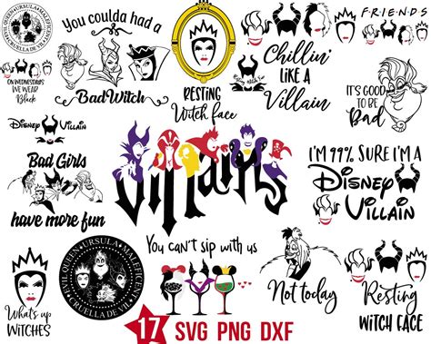 Disney Villains svg, Disney Villains png, Disney Villains dxf, Disney Villains Bundle svg ...