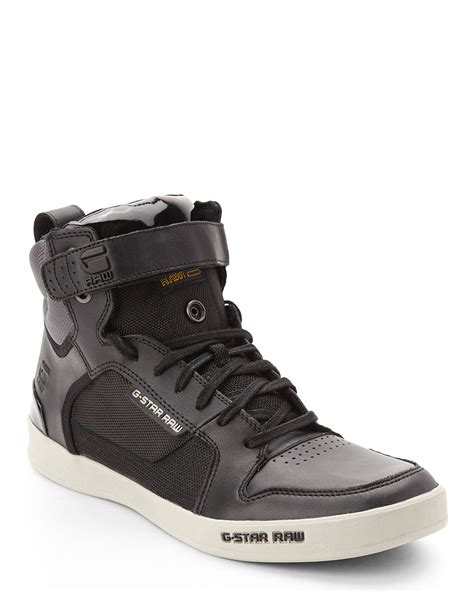 Lyst - G-Star Raw Black Grey Yard Bullion High-top Sneakers in Black for Men