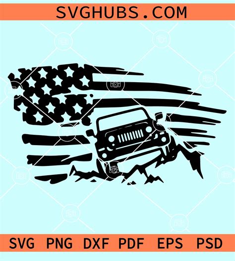 Jeep American flag svg, Jeep Flag SVG, American Flag Jeep SVG, USA Flag ...