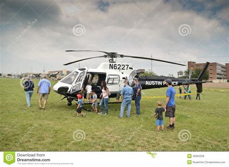 Police Helicopter and Visitors Editorial Stock Photo - Image of ...