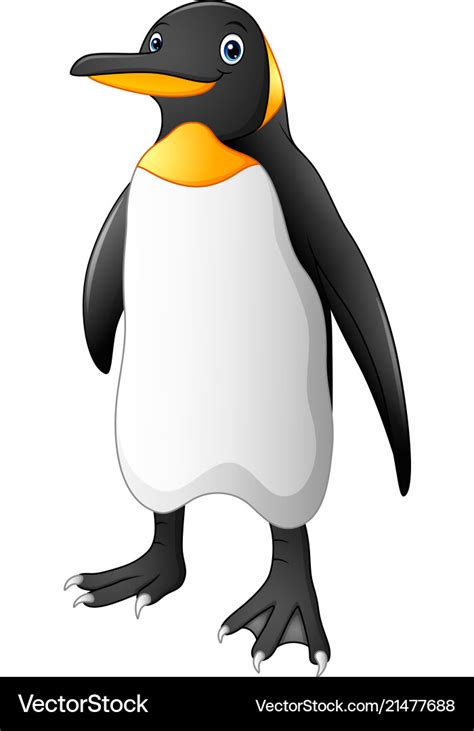 Cartoon funny emperor penguin standing Royalty Free Vector