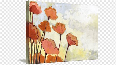 Lukisan cat air Poppy Art Canvas print, lukisan, krim, kanvas, bunga png | PNGWing