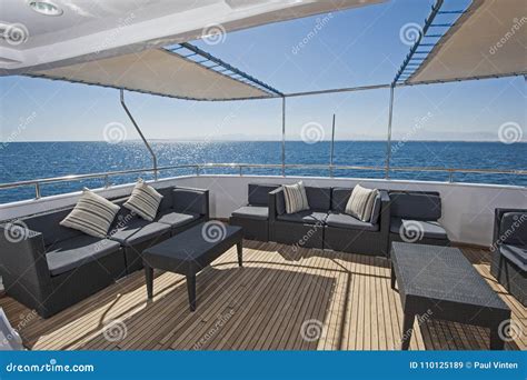 Table and Chairs on Deck of a Luxury Motor Yacht Stock Image - Image of ...