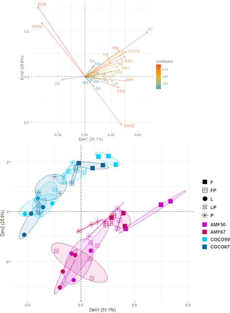 Principal component analysis of the volatile compounds identified in... | Download Scientific ...