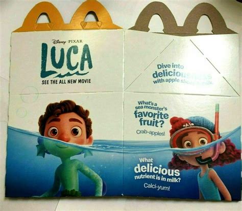 2021 McDonalds LUCA Disney Pixar collectible ~ Happy Meal Box - No Toy ...