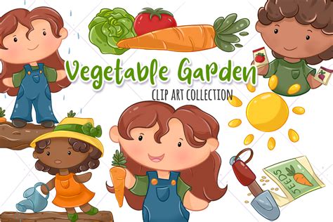 Growing a Vegetable Garden Clip Art Collection