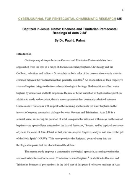 Cyberjournal For Pentecostal Charismatic | PDF | Oneness Pentecostalism | Baptism