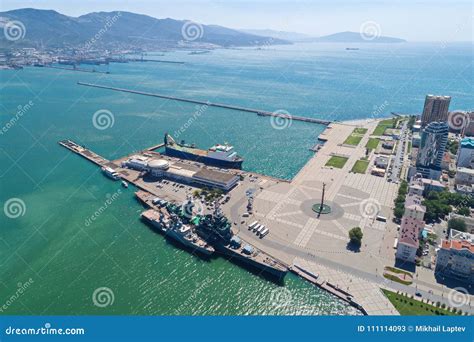 Aerial View of Novorossiysk Port and Harbor Editorial Stock Photo - Image of export, mountain ...