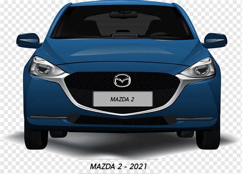 Blue mazda 2 2021 coche sedán vista frontal, png | PNGWing