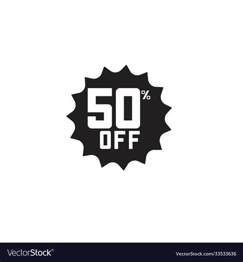 Discount 50 off label template design Royalty Free Vector