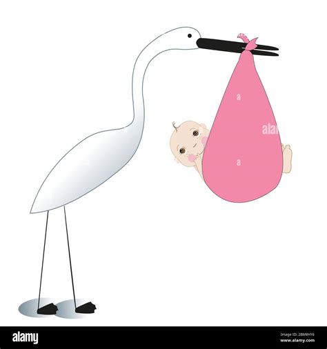 Stork with baby vector Stock Vector Image & Art - Alamy