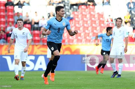 Darwin Nunez of Uruguay celebrates after scoring his team's first...