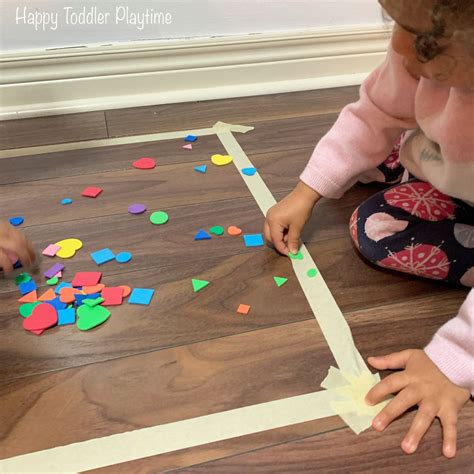 Sticky Tape Shapes Activity - HAPPY TODDLER PLAYTIME in 2020 | Shapes activities, Toddler ...