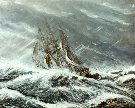 Square rigged sailing ship in a storm Painting by Mackenzie Moulton ...