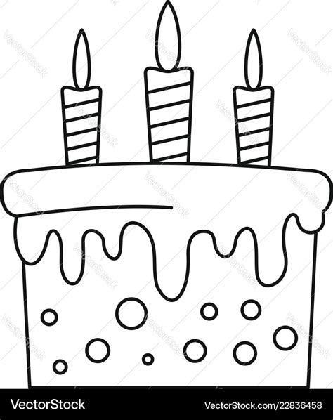 Birthday cake icon outline style Royalty Free Vector Image