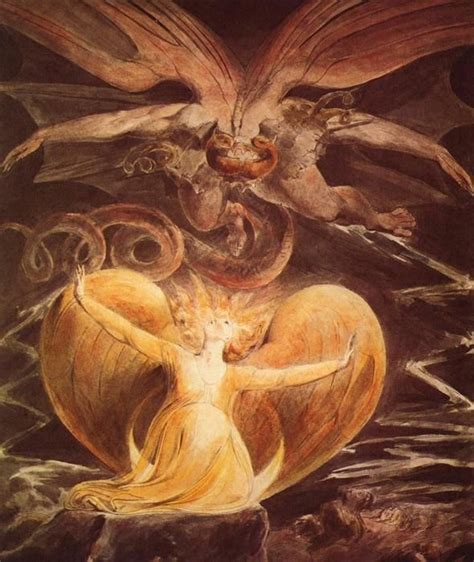 William Blake - The Great Red Dragon and the Woman Clothed with Sun in 2020 | William blake ...