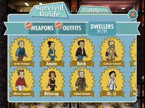 Fallout Shelter - The 23 Legendary Dwellers & How To Get Them