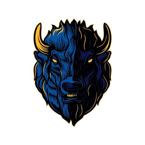 Premium Vector | Bison head creative