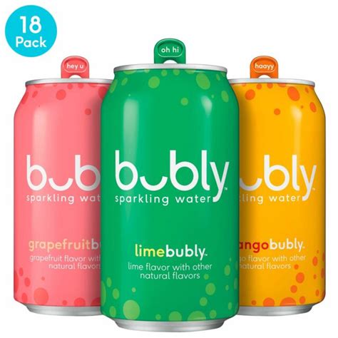 Bubly Sparkling Water 3 Flavor Variety Pack 12 Ounce Cans 18 Count for sale online | eBay