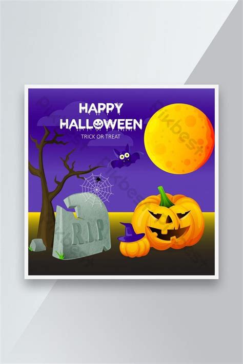 exclusive halloween post banner design template | AI Free Download ...