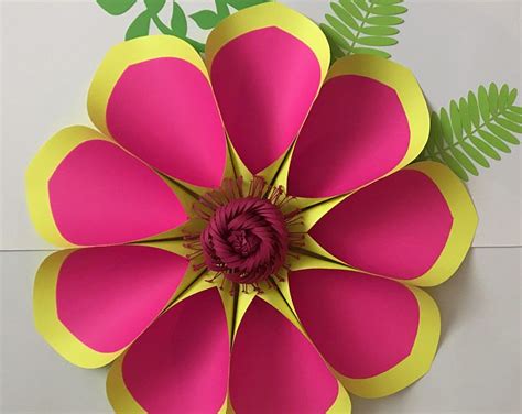 PDF Petal #2 Paper Flower Template with Base, DIGITAL Version - Original Design by Annie Rose ...