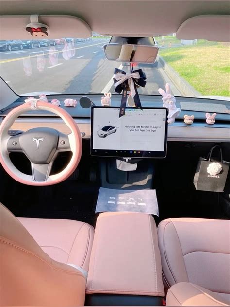 Pink Tesla Interior - Pinky Inspos for your Tesla