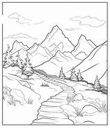Free Printable Mountains Coloring Pages List sketch template