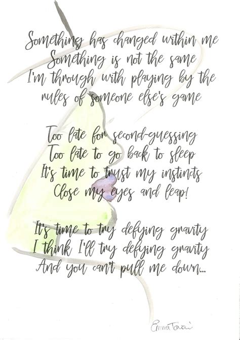 Elphaba Defying Gravity Lyrics print of Watercolour - Etsy