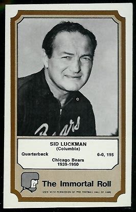 Sid Luckman - 1974 Fleer Immortal Roll #28 - Vintage Football Card Gallery