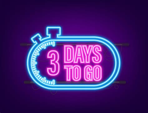 Premium Vector | 3 days to go. countdown timer. neon icon. time icon ...