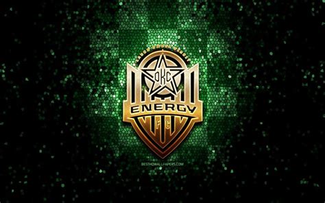 Download wallpapers Oklahoma City Energy FC, glitter logo, USL, green checkered background, USA ...