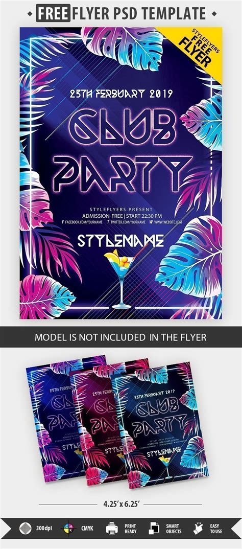 Club Party FREE PSD Flyer Template Free Download #33795 - Styleflyers