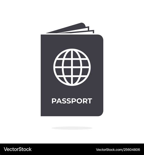 Passport icon on white background Royalty Free Vector Image