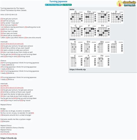 Chord: Turning Japanese - tab, song lyric, sheet, guitar, ukulele | chords.vip