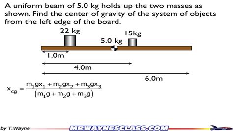 Center of mass / Center of gravity Example Calculation - YouTube