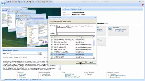 Screen messaging within EMIS Web - YouTube