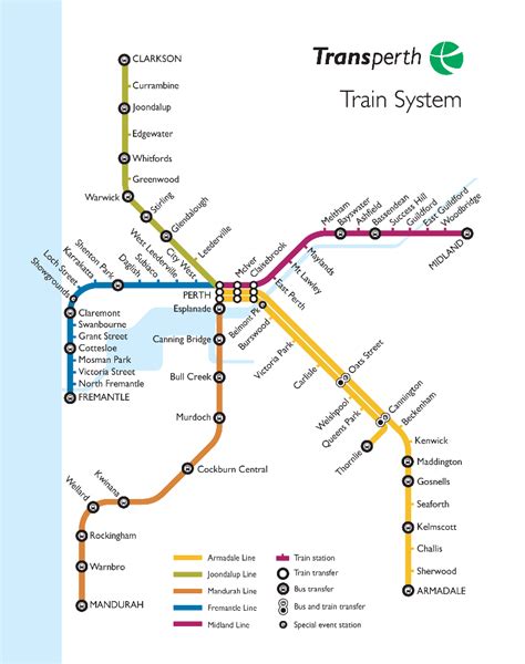 TransPerth | Metro & Train Maps | Pinterest | Train map, Perth and City