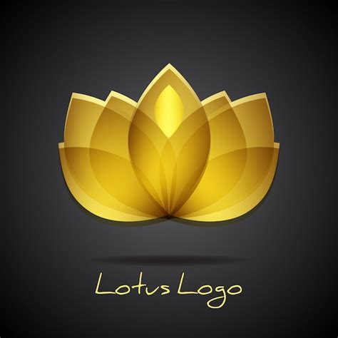 Premium Vector | Golden lotus logo on black background vector floral logotype template of beauty ...