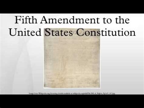 Fifth Amendment To The United States Constitution